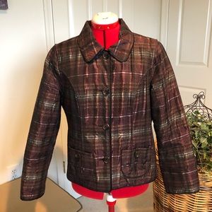 Chico’s Women’s Plaid/Gray Reversible Jacket Size1